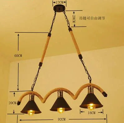 suspension rétro en corde de chanvre pour intérieur vintage