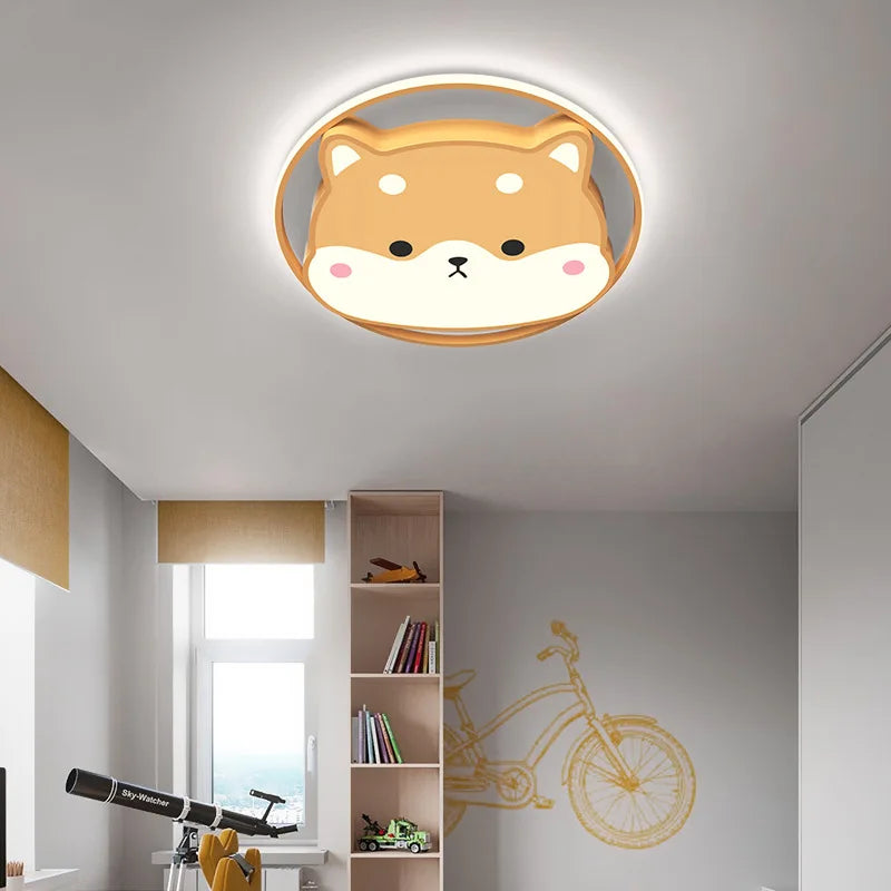 plafonnier mignon shiba inu husky et canard pour chambre enfant - vue 3 sur 7
