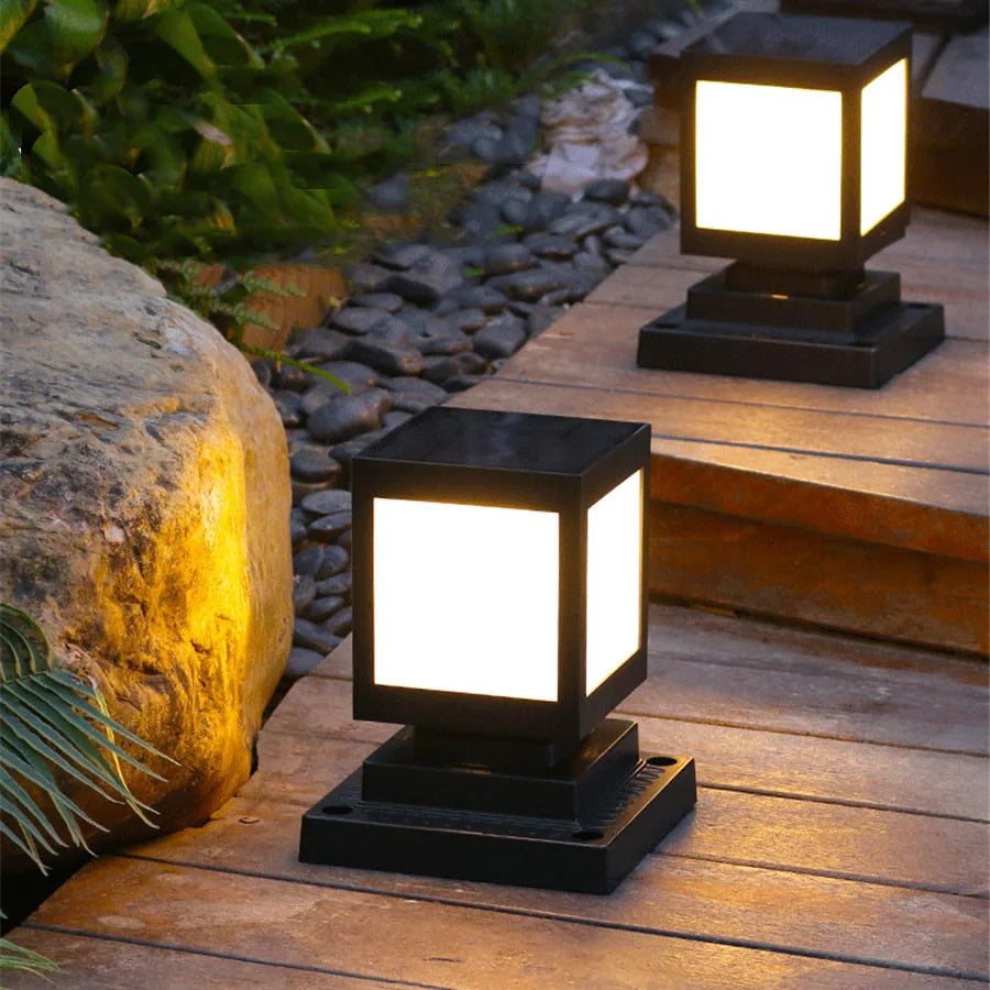 lanterne solaire colonne décorative pour jardin et extérieur - vue 5 sur 20