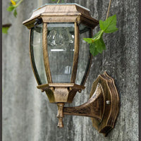 Applique murale solaire LED applique extérieure cour lumière villa solaire alimenté étanche IP55 décor de jardin éclairage clôture