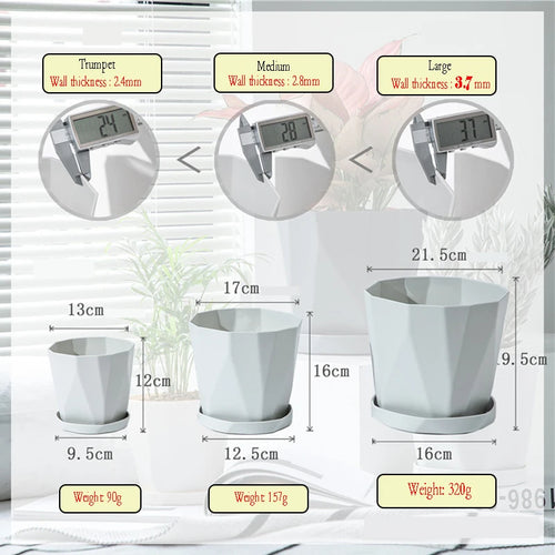 pot de fleurs en plastique style nordique tendance et simple - vue 7 sur 9