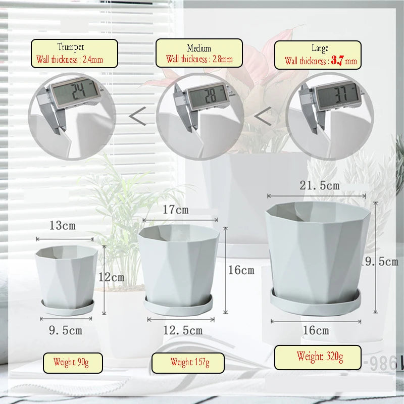pot de fleurs en plastique style nordique tendance et simple - vue 6 sur 9