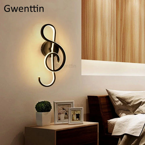 applique murale design notes de musique lumières LED pour décoration moderne - vue 3 sur 6
