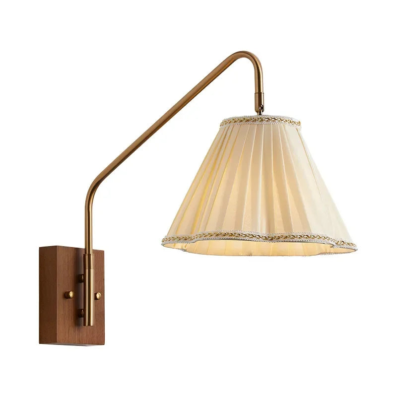 Retro Bedroom Wall Lamp, Nordic Nostalgic Wooden Homestay, Living Room, Dining Room, Study, Bedside Decoration, LED Wall Lamp - vue 6 sur 8