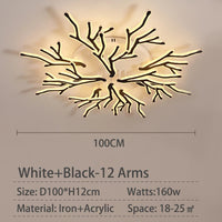 lustre créatif en forme de branche moderne en fer pour décoration intérieure