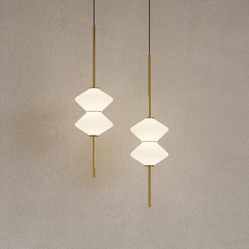 Suspension LED en verre blanc moderne