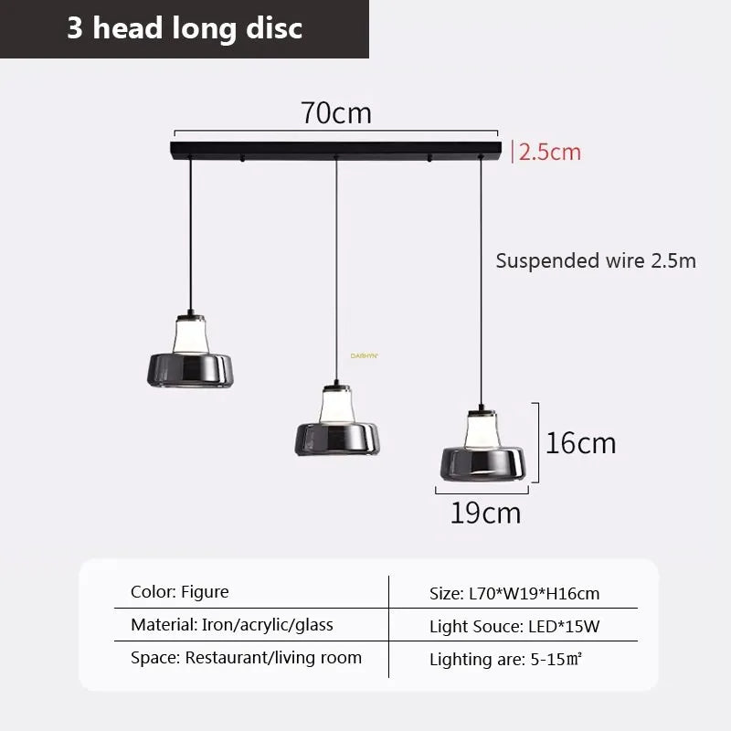 suspension en verre à plusieurs têtes pour intérieur moderne - vue 19 sur 23