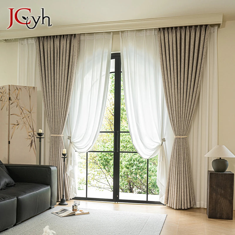 Rideau occultant motif floral élégant pour chambre salon