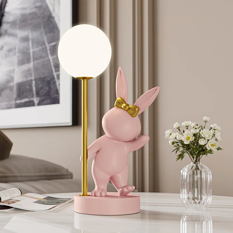 lampe de table design nordique luxe en forme de lapin - vue 3 sur 10