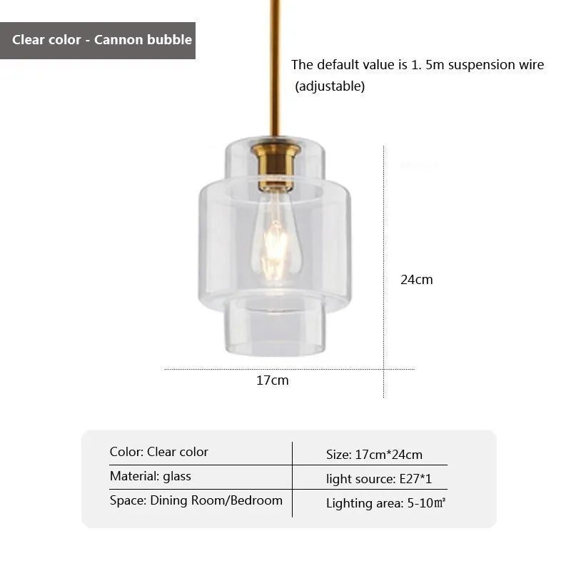 Suspension LED en verre au design nordique minimaliste