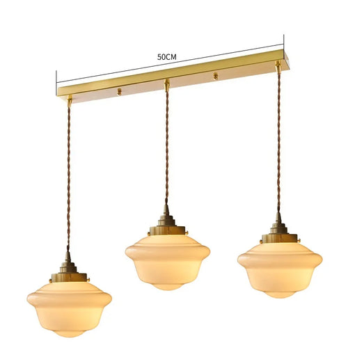 suspension led en verre avec prise en cuivre nordique moderne - vue 20 sur 28