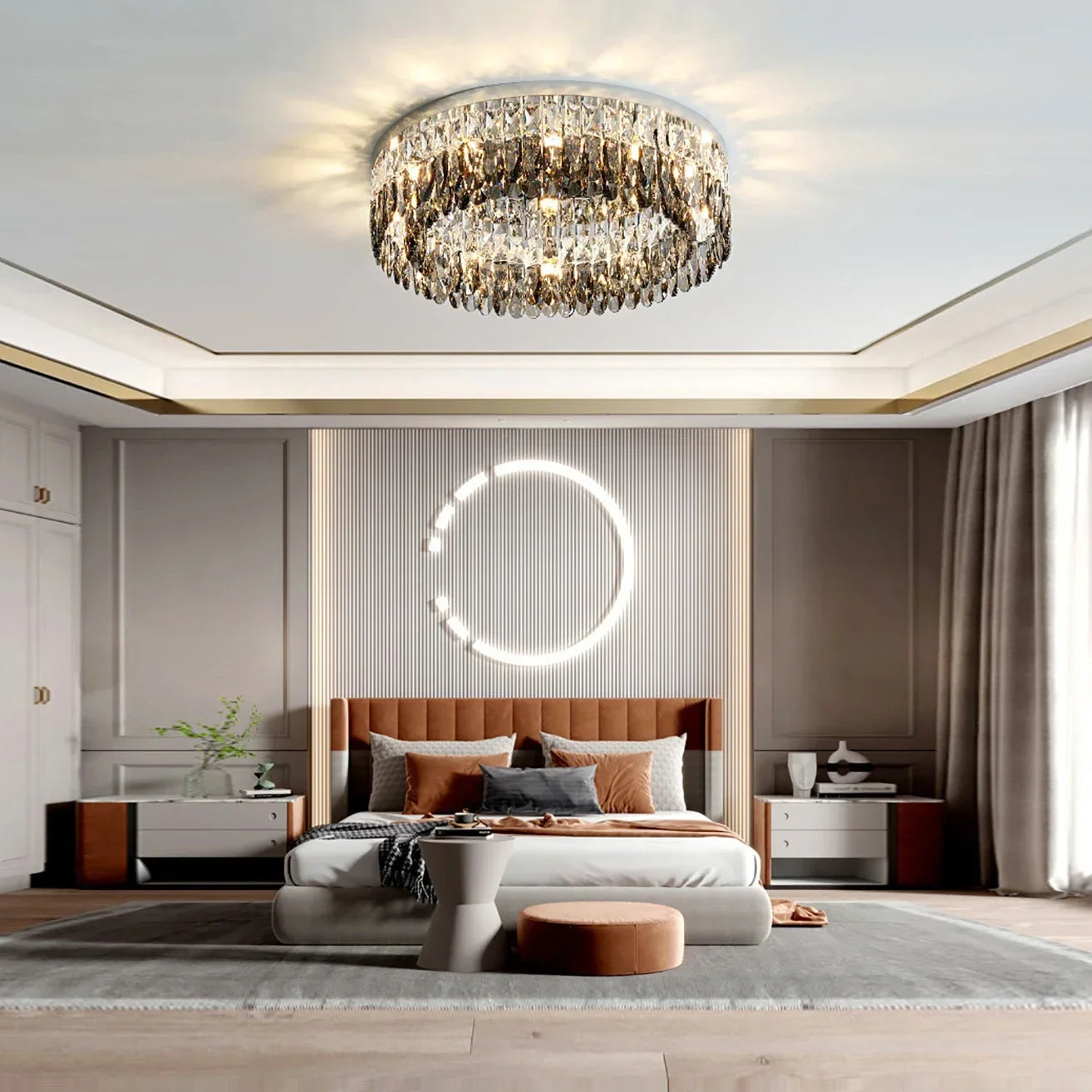 lustre moderne en cristal led design élégant pour décoration intérieure - vue 6 sur 18