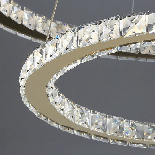 lustre moderne en verre cristal avec lumière LED étoile