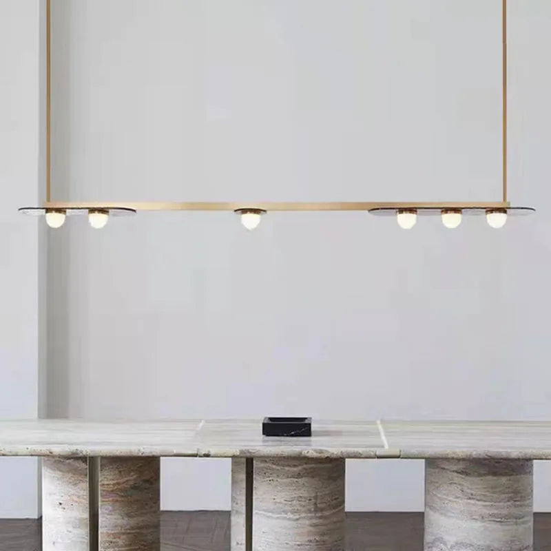 lustre en verre design art déco pour éclairage moderne - vue 4 sur 8