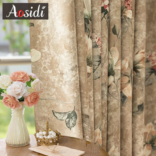 Rideau occultant floral moderne pour salon chambre fenetre
