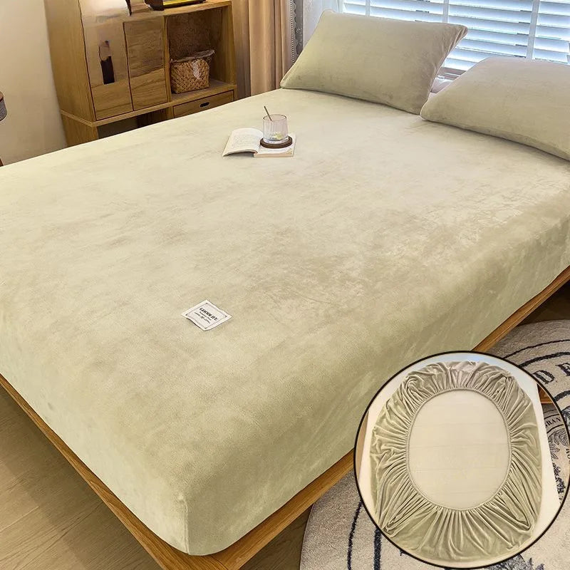 housse de matelas en velours chaud pour l'hiver douce et confortable