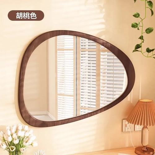 miroir mural en bois du milieu du siècle tendance réfléchissant HD - vue 11 sur 10