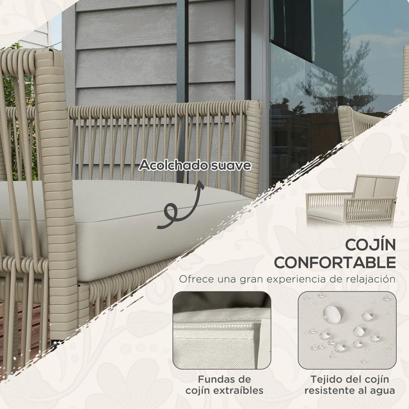 ensemble de meubles de jardin en rotin 4 pièces