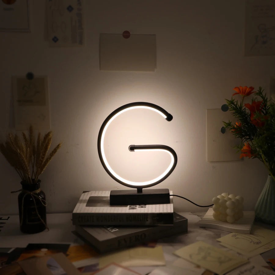 lampe usb créative en forme de g pour décoration intérieure - vue 6 sur 7