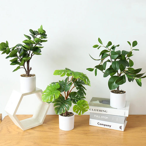 plante artificielle en pot bambou monstera pour décor bureau et maison - vue 7 sur 14