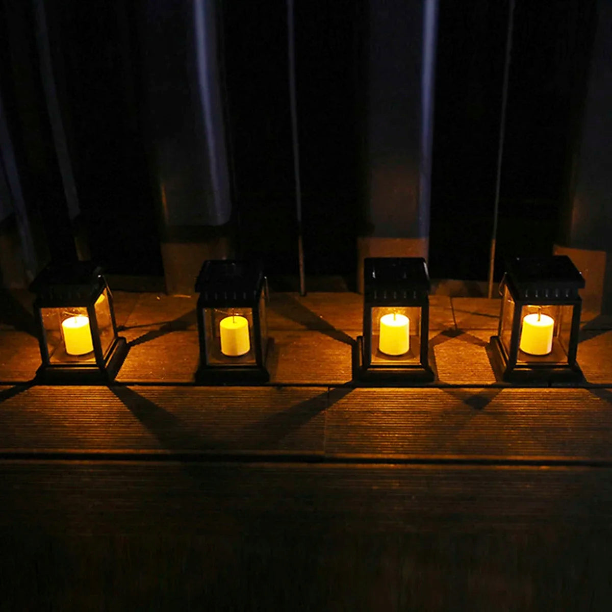 lanterne solaire led pour jardin décoration extérieure festive - vue 4 sur 6
