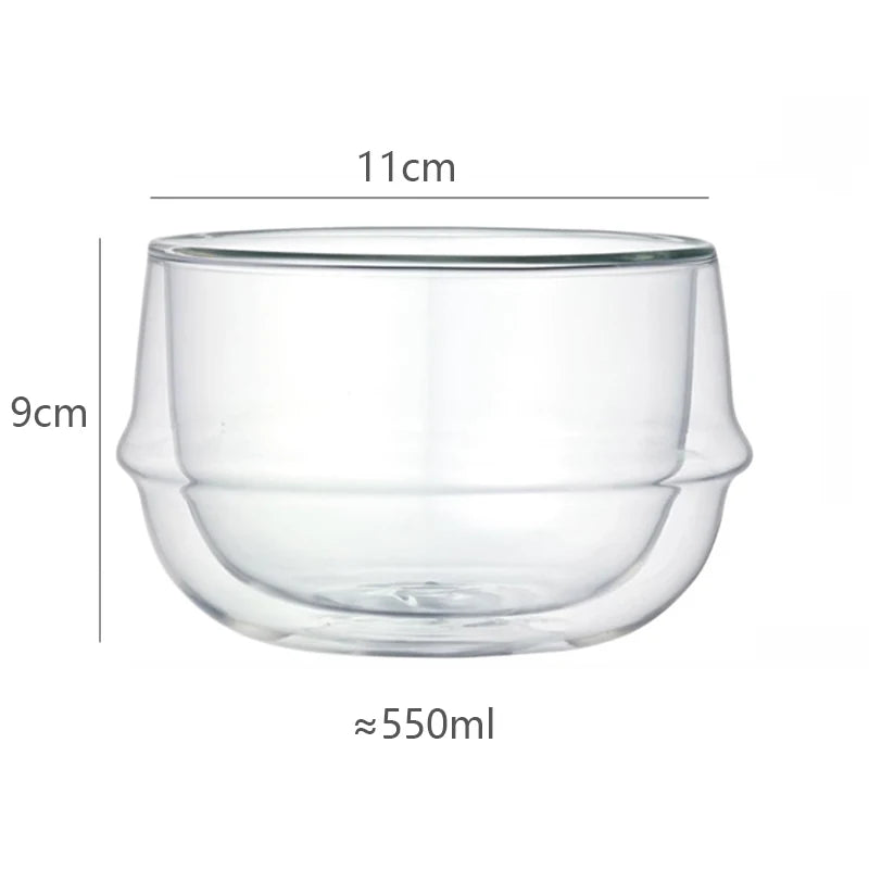Bol verre double paroi borosilicate isolant petit dejeuner - vue 8 sur 8