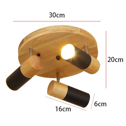 Plafonnier LED en bois au design nordique moderne