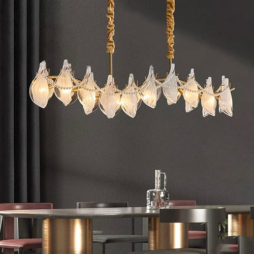 lustre en verre dépoli créatif design moderne élégant en perles - vue 6 sur 10