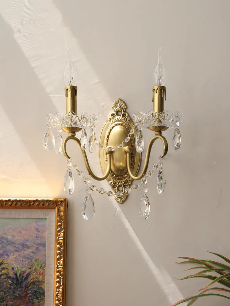 lampe en cristal rétro en cuivre pour décoration intérieure - vue 4 sur 7