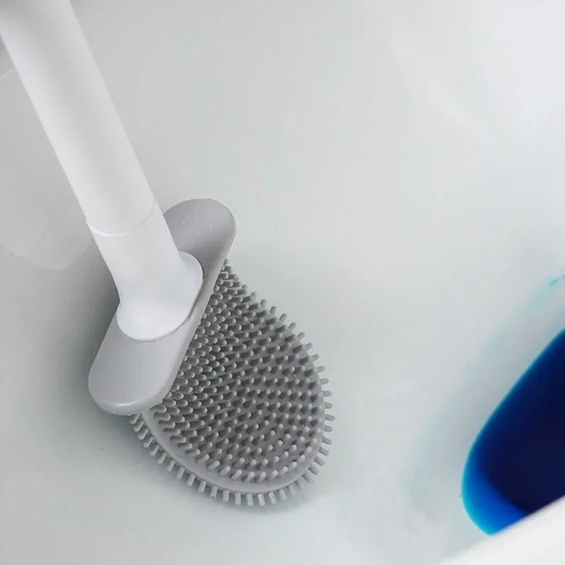 brosse de toilette en silicone avec support et poils souples - vue 11 sur 11