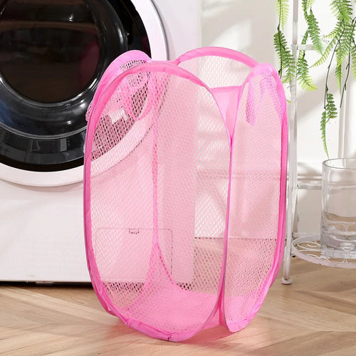 panier pliable pour tri de linge sale en maille - vue 8 sur 8