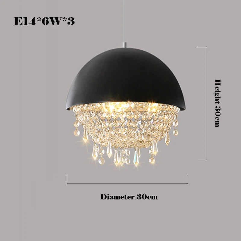 suspension créative en cristal hémisphère pour intérieur élégant - vue 8 sur 18