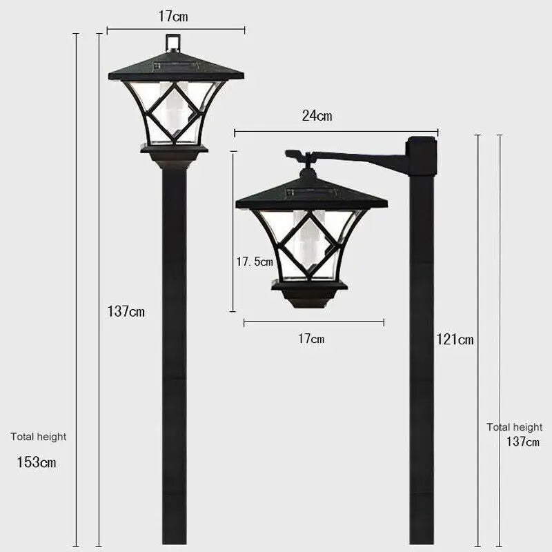 lampadaire de jardin solaire à led décoratif traditionnel - vue 4 sur 6