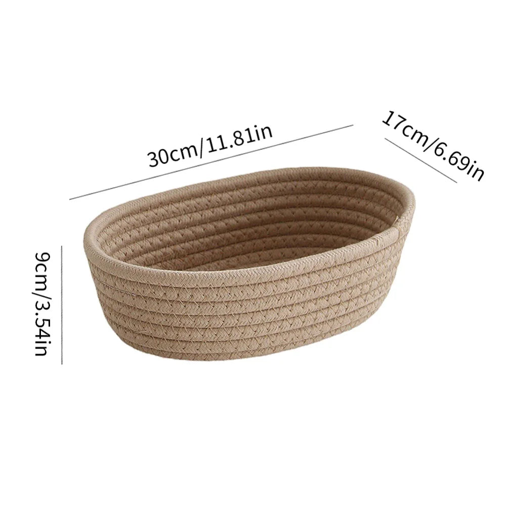 paniers ovales en corde de coton pour rangement et organisation - vue 16 sur 18
