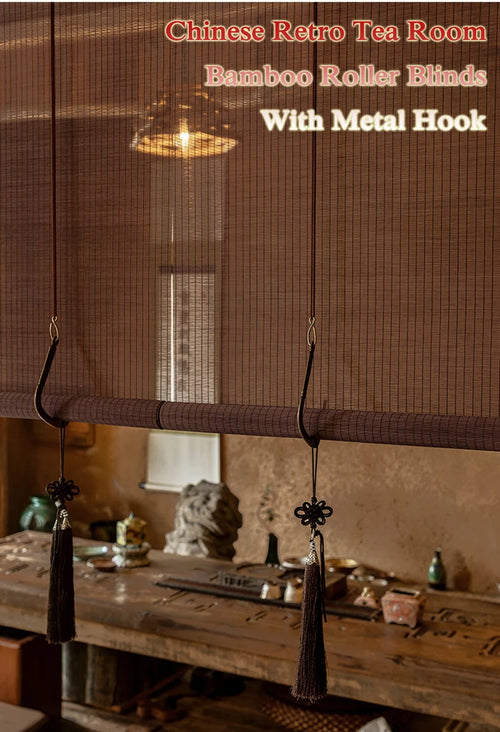 store enrouleur bambou style chinois salon de thé - vue 2 sur 7