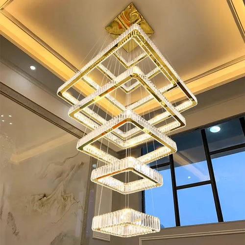 2024 New Modern Home Decoration Crystal Chandelier, Stair Pendant Lamp, Living Room Pendant Lights, Interior Lighting - vue 3 sur 8