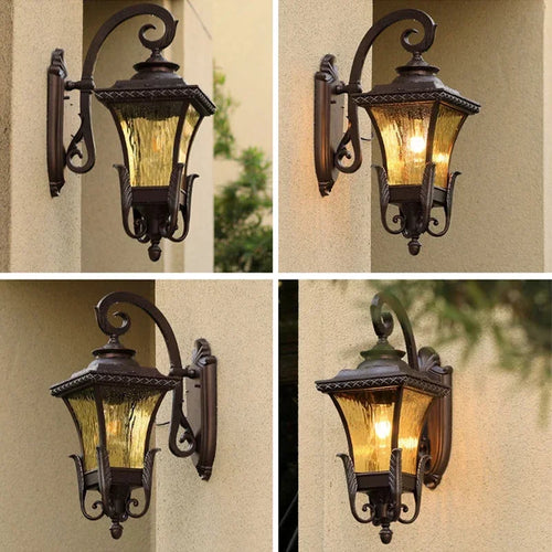 applique murale extérieure rétro pour éclairage décoratif de jardin - vue 6 sur 7