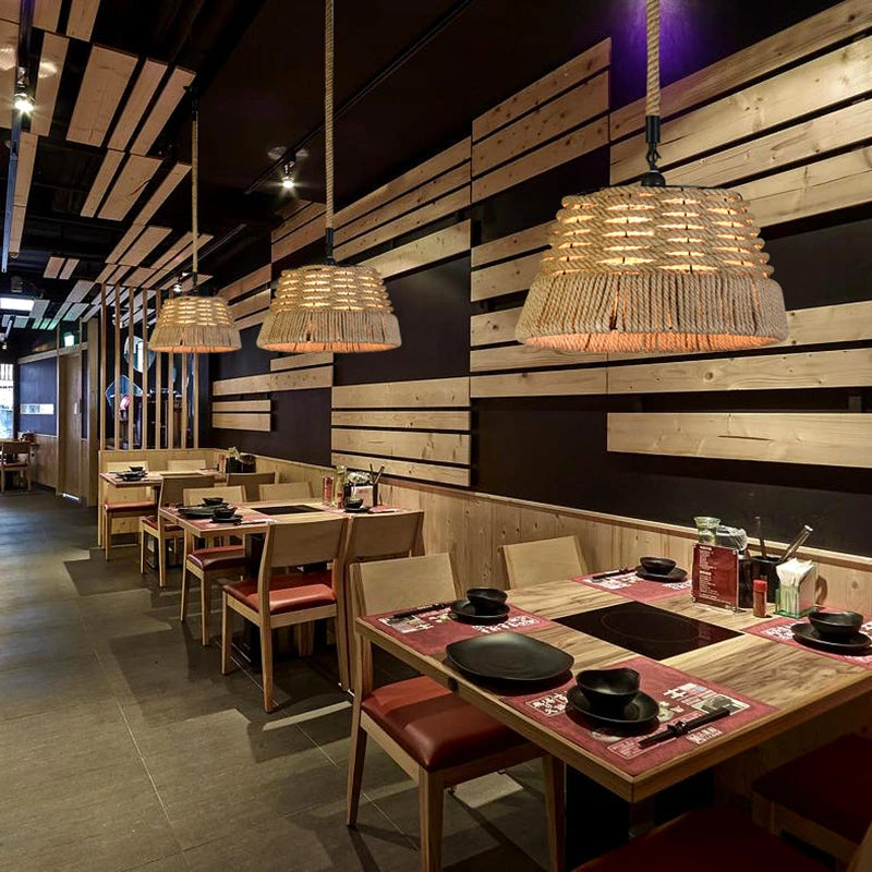 Suspension rustiques industrielles lampe d'intérieur para sala lampes suspendues à corde pour salon salle à manger luminaire suspendu à la maison