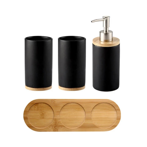 porte-brosse à dents en céramique style nordique avec base en bois - vue 21 sur 22