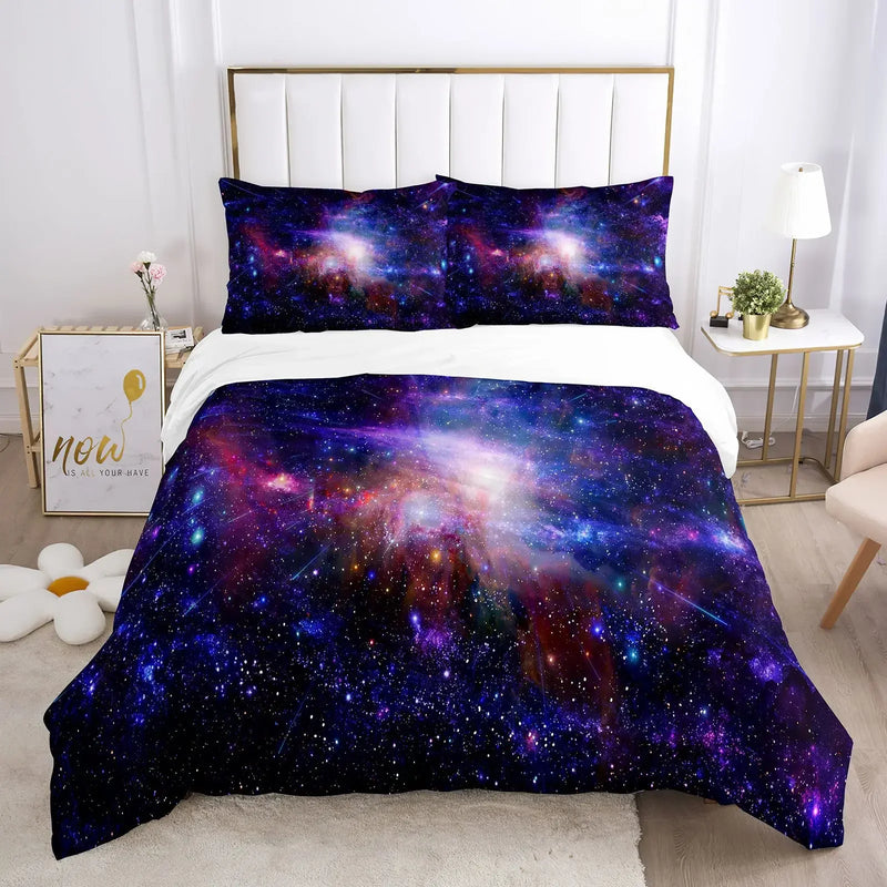 housse de couette galaxy space univers psychédélique taille queen