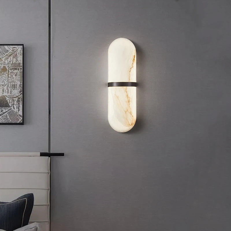 applique murale Led 18W Imitation marbre Semi-cylindre