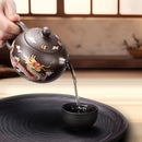 Théière gongfu argile motifs dragons phénix artisanale