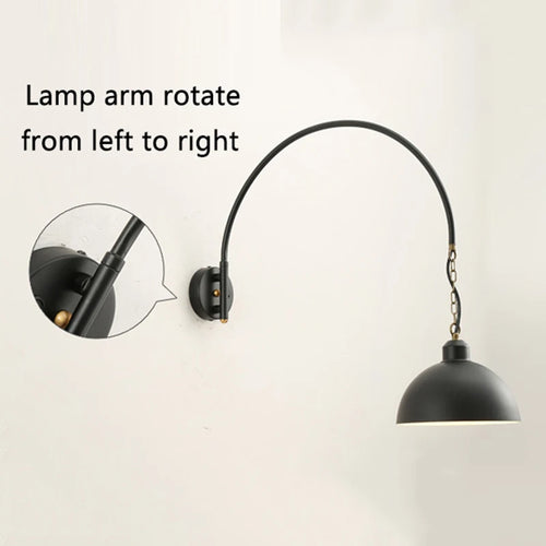 Long Pole Wall Lamps Industrial Vintage Living Room Wall Light Long Swing Arm Restaurant Dining Table Wall Mount Lights Black - vue 6 sur 14