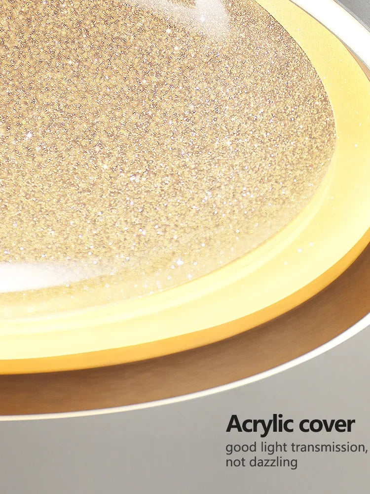 Modern Lights Round Ceiling Lamp Starry Sky Bedroom Lustre Simple Balcony Lampara Porch Creative Personality Room Chandeliers - vue 6 sur 9