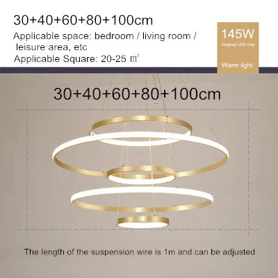 lustre moderne style nordique avec télécommande et anneau lumineux - vue 19 sur 30
