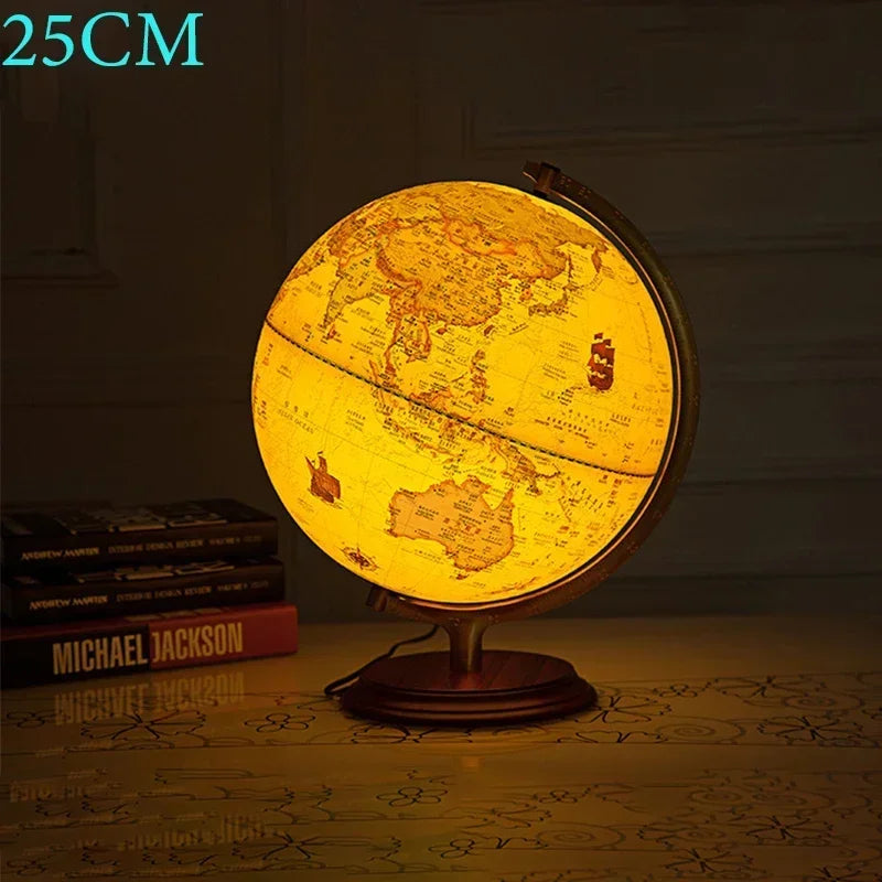 lampe à poser rétro avec globe terrestre décoratif et carte du monde - vue 8 sur 10