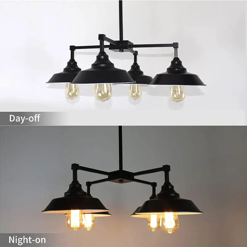 lustre vintage loft 4 têtes style américain pour restaurant - vue 8 sur 7