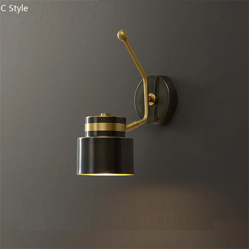 applique murale pivotante moderne avec interrupteur dorée décorative - vue 11 sur 13