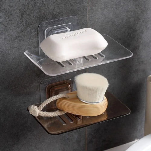 porte-savon mural auto-adhésif à double couche pour salle de bain - vue 3 sur 9