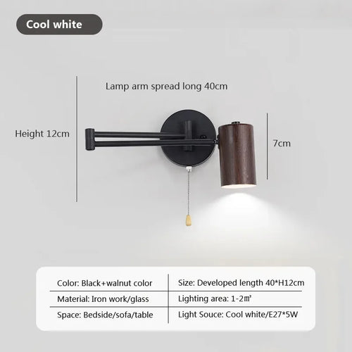 lampe de chevet nordique pivotante pour lecture et étude - vue 10 sur 12